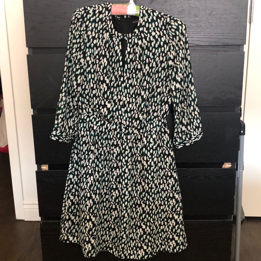 Banana Republic - Black Print Chiffon Dress